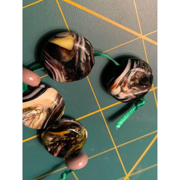 Handmade purple black Glass Lampwork Beads - New - Picture 3 of 3